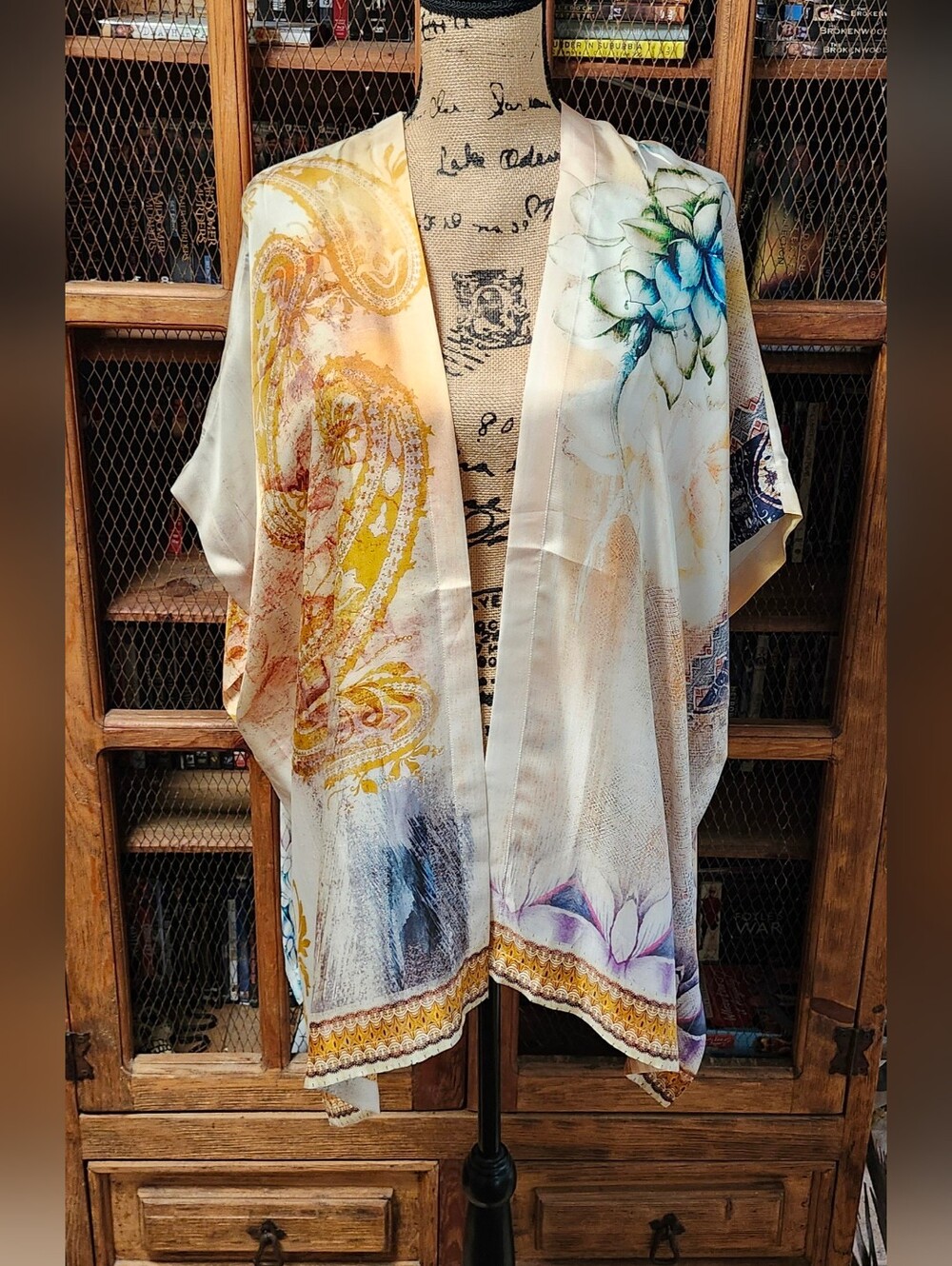 NWT Chico's 100% Silk Kimono Duster Cover Up OS